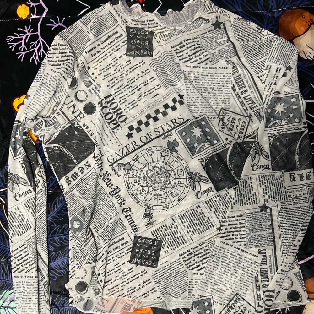 Zodiac signs mesh top
